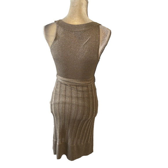 MNG Mango Gold Knit Dress Size S100 - Picture 7 of 16